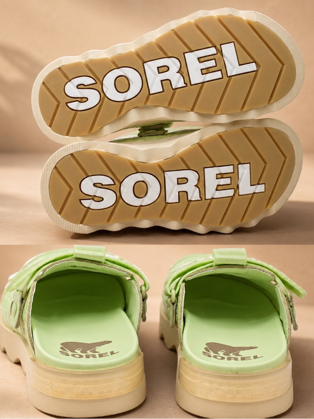 SOREL Women’s Kinetic Impact II Mule Croc Embossed Clogs Lime Green NIB - Picture 2 of 2